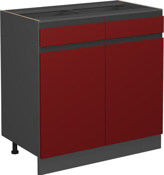 Spodní skříňka kuchyňské linky Vicco R-Line Červená 80 cm Tvar J, bez pracovní desky, Model 39724