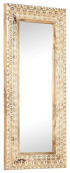 Ručně vyřezávané zrcadlo 110 x 50 x 2,6 cm masivní mangovník 321646