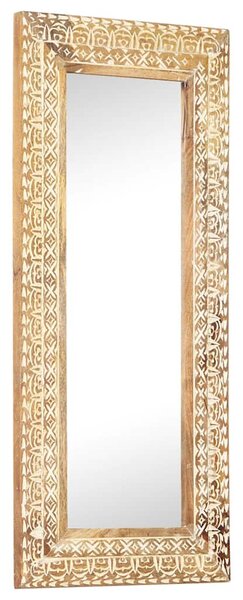 Ručně vyřezávané zrcadlo 110 x 50 x 2,6 cm masivní mangovník 321646
