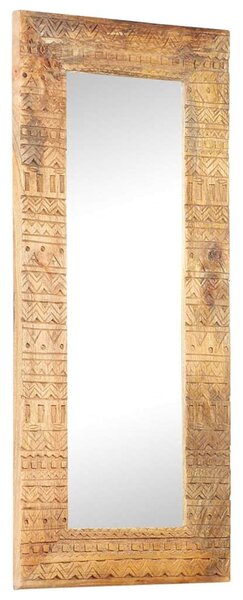 Ručně vyřezávané zrcadlo 110 x 50 x 2,5 cm masivní mangovník 321649