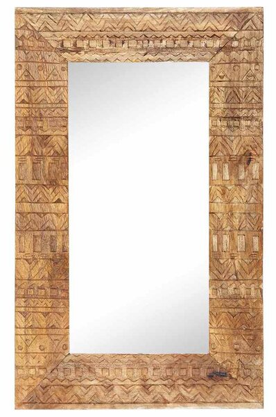 Ručně vyřezávané zrcadlo 80 x 50 x 2,5 cm masivní mangovník 321648