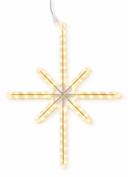 DECOLED Easy Fix 2D LED světelná hvězda Polaris II., 48 × 63 cm, teple bílá, závěsná, hliník