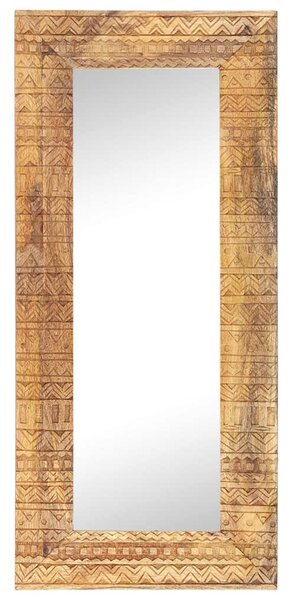 Ručně vyřezávané zrcadlo 110 x 50 x 2,5 cm masivní mangovník 321649