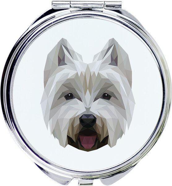 West Highland White Terrier, bílý skotský teriér, Westie - Zrcadlo s fotografií a geometrickým vzorem od značky Art-Dog