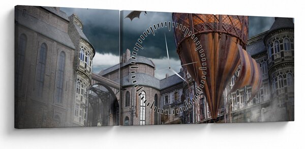 Obraz - Surrealistická krajina (s hodinami) (90x30 cm)