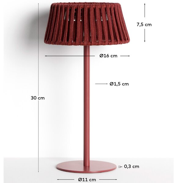 Kave Home Terakotově červená zahradní solární LED lampa Aldet