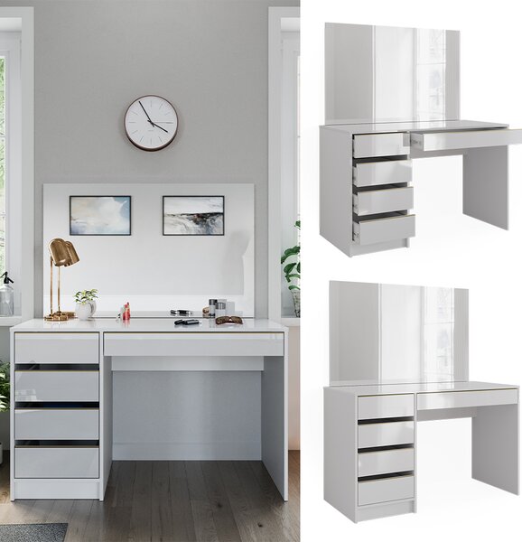 Toaletní stolek Vicco Sherry Bílá/zlatá 120 cm se zrcadlem, Model 47709