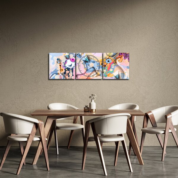 Obraz - Pohádková abstrakce (s hodinami) (90x30 cm)