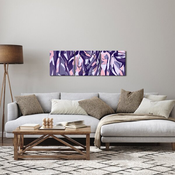 Obraz - Abstraktní ženy (s hodinami) (90x30 cm)