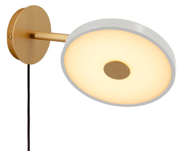Umage Nástěnné LED svítidlo ASTERIA Short, 12W, h. 25 cm, 2700K stmívatelné Barva: Bílá-mosaz