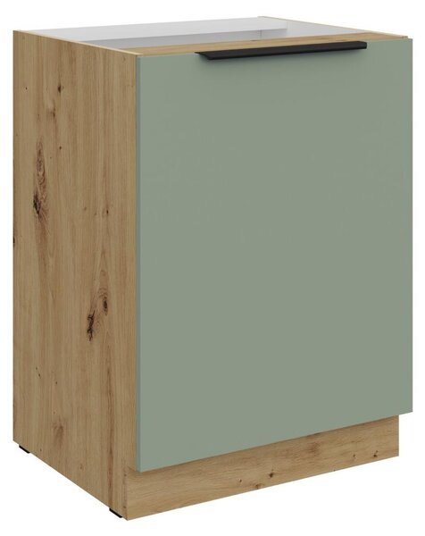 Kondela Dolní kuchyňská skříňka Arsany 60 D 1F BB - aquamarine / dub artisan