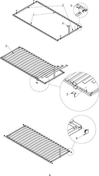 Zvedací lamelový rošt Základní lamelový rošt skládací Zvedací lamelový rošt pro postel 90 x 200 cm