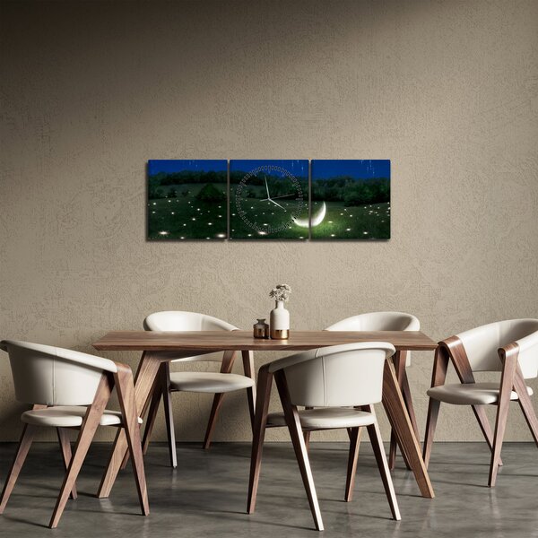 Obraz - Padající nebe (s hodinami) (90x30 cm)