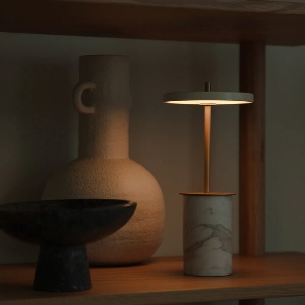 Umage Přenosná LED stolní lampa ASTERIA Move Mini, v. 25,5 cm, 4- krokové stmívání Barva: Černý mramor
