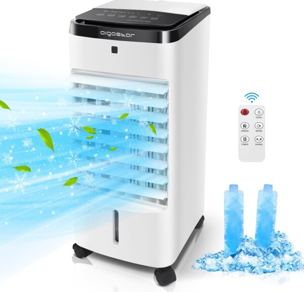 Aigostar - Ochlazovač vzduchu 60W/230V bílá/černá + dálkové ovládání