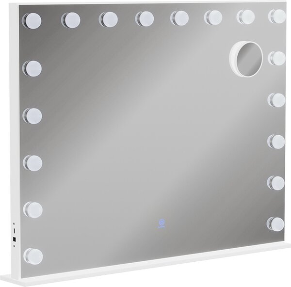 Zrcadlo toaletního stolku Vicco Greta Bílá 80 x 61 cm s osvětlením LED, Model 51270