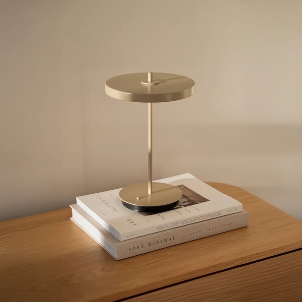 Umage Přenosná LED stolní lampa ASTERIA Monochrome, v. 30,6 cm, 4- krokové stmívání Barva: Modrá