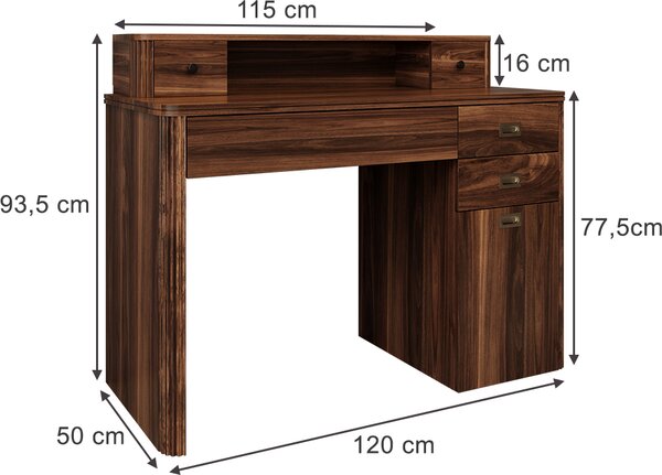 Toaletní stolek Vicco Neria Rustikální dub 120 cm Bez zrcadla, Model 54336