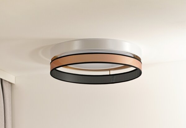Duolla- LED Stropní svítidlo ROLLER DUO SHINY LED/24W/230V pr. 45 cm bílá/měděná