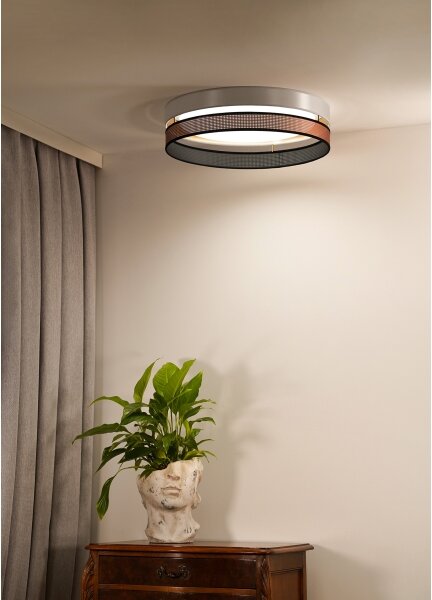 Duolla- LED Stropní svítidlo ROLLER DUO SHINY LED/24W/230V pr. 45 cm bílá/měděná