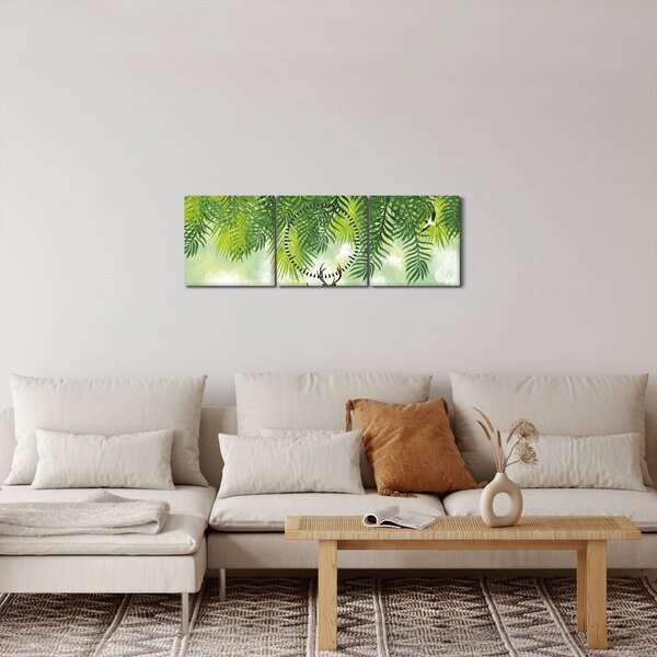 Obraz - Jeleni v lese (s hodinami) (90x30 cm)