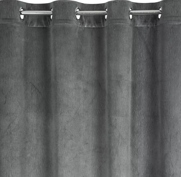 Kusový závěs s očky Velvet - tm. šedý 250 x 140