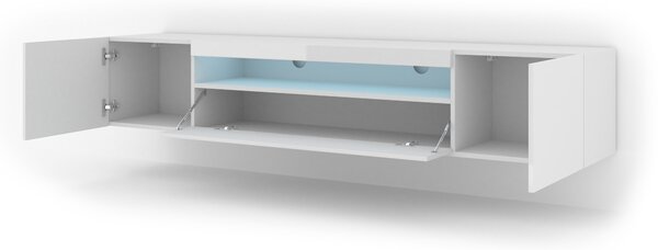 TV stolek/skříňka Aurinko 200 (lesklá bílá) (s osvětlením)