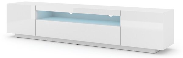 TV stolek/skříňka Aurinko 200 (lesklá bílá) (s osvětlením)