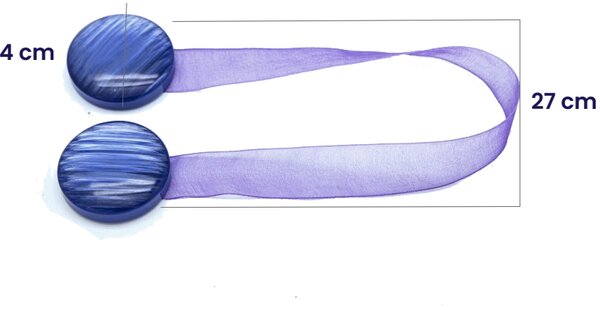 Magnetické spony na závěsy 2 ks - modrofialové