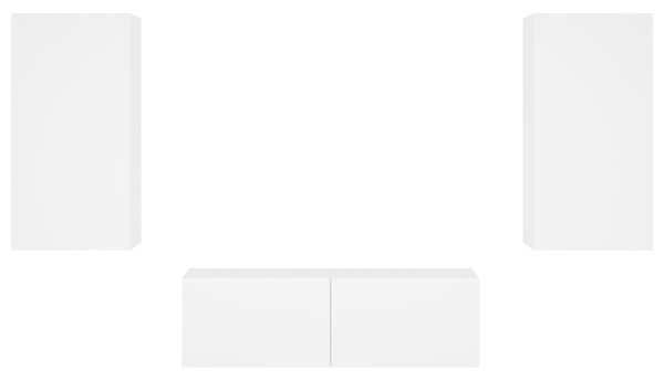 3dílná obývací stěna s LED osvětlením bílá 3216874