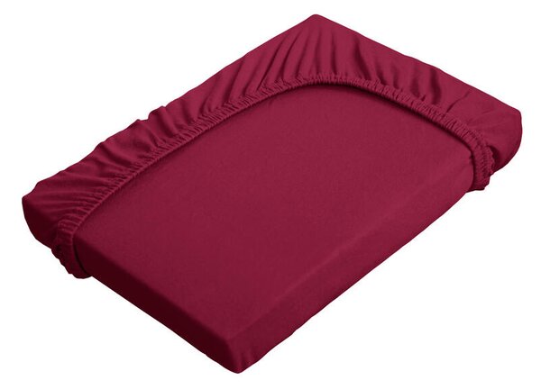 Napínací prostěradlo JERSEY ELASTIC LYCRA vínová výška matrace do 30 cm 160 x 200 cm