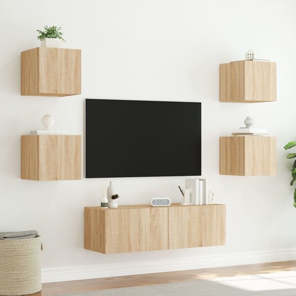 5dílná obývací stěna s LED osvětlením dub sonoma 3216862