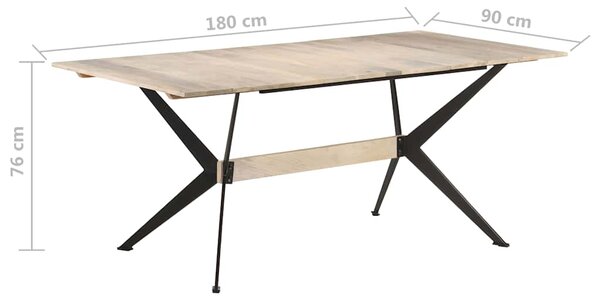 Jídelní stůl 180 x 90 x 76 cm masivní mangovníkové dřevo 321688