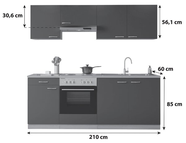 KUCHYŇSKÝ BLOK 210 cm Respekta - Online Only kuchyňské linky, Online Only