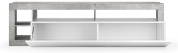 TV stolek HAMBURG (Bílá lesk + Beton)