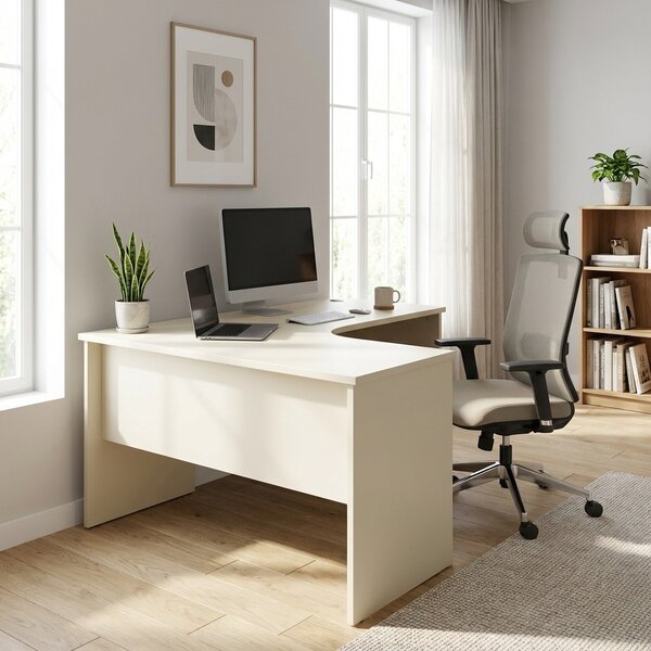 Rohový stůl SimpleOffice 140 x 120 cm, levý, bříza