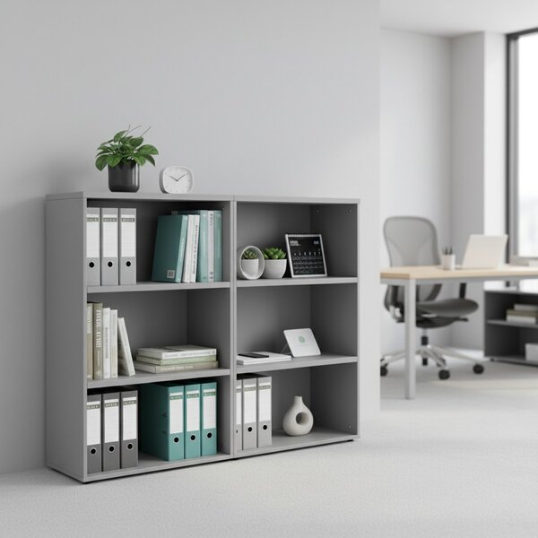 Střední skříň SimpleOffice 80 x 40 x 120 cm, šedá