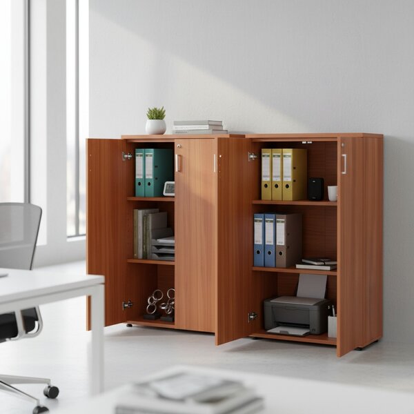Střední skříň SimpleOffice 80 x 40 x 120 cm, třešeň