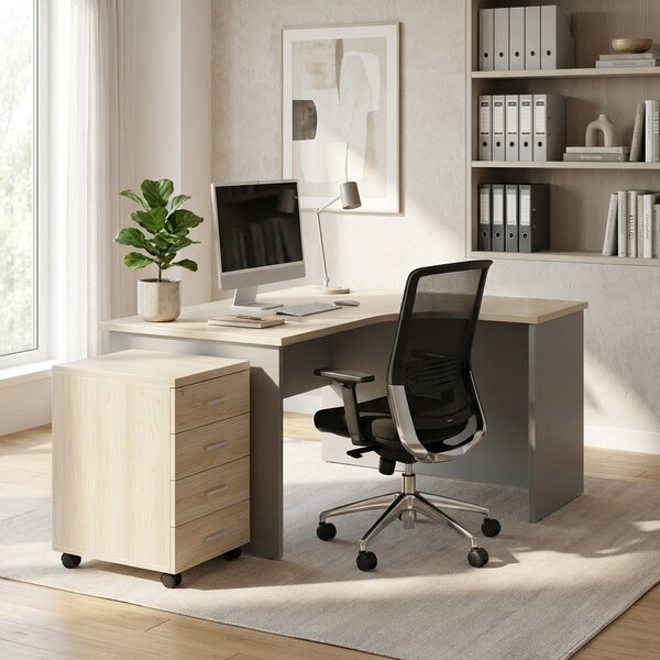 Kontejner SimpleOffice 40 x 48 cm - 4 zásuvky, dub světlý