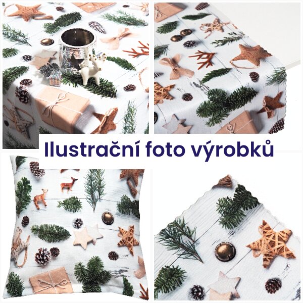 Vánoční dekorační látka SOFT 25259-101 bez obšití 150