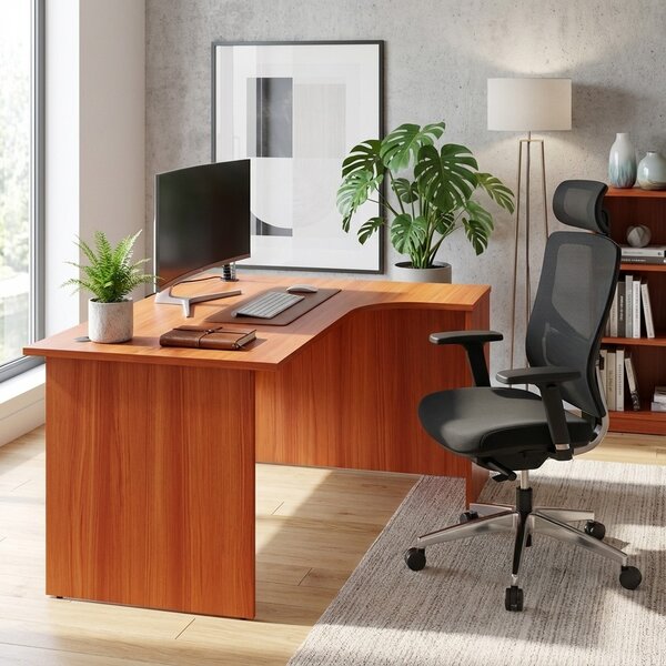 Rohový stůl SimpleOffice 140 x 120 cm, pravý, třešeň