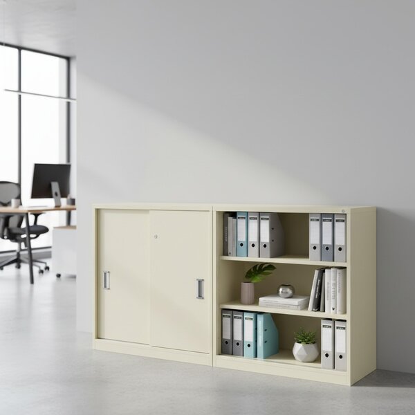 Nízká skříň SimpleOffice 80 x 40 x 80 cm, bříza