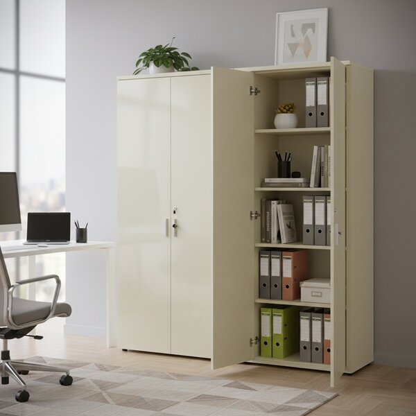 Vysoká skříň SimpleOffice 80 x 40 x 180 cm, bílá