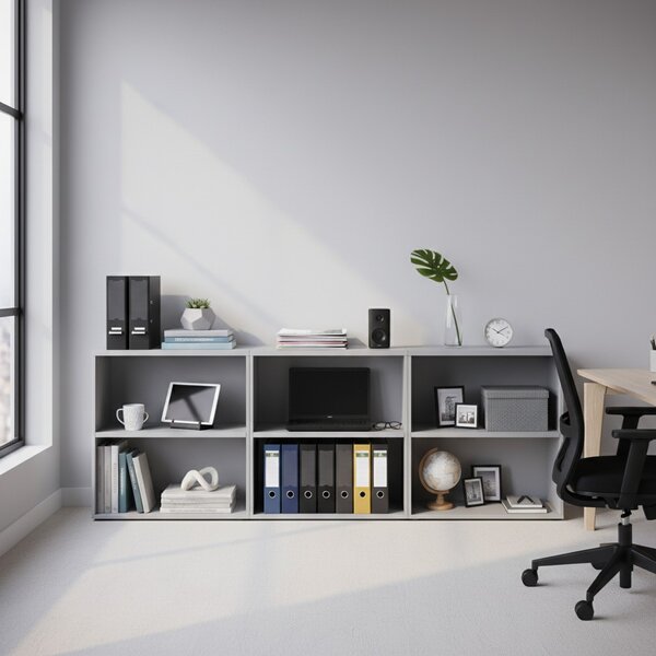 Nízká skříň SimpleOffice 80 x 40 x 80 cm, šedá