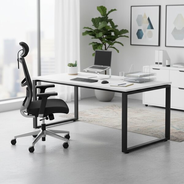 Stůl SimpleOffice 180 x 90 cm, bílá / černá