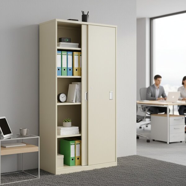Vysoká skříň SimpleOffice 80 x 40 x 180 cm, bříza