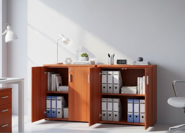 Nízká skříň SimpleOffice 80 x 40 x 80 cm, třešeň