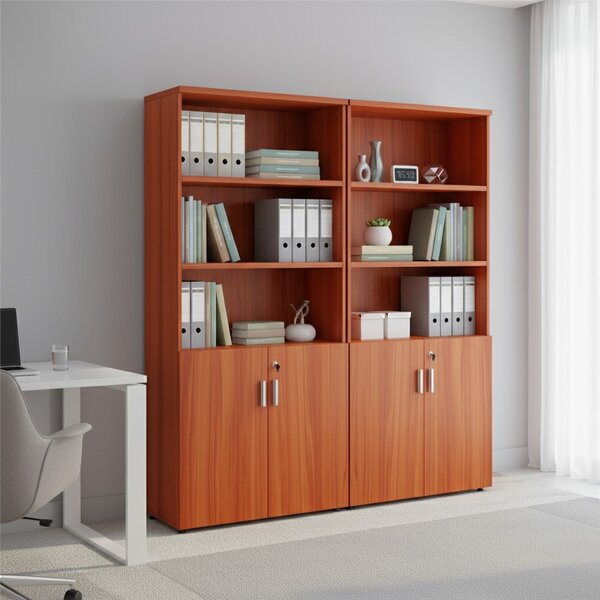 Vysoká skříň SimpleOffice 80 x 40 x 180 cm, třešeň