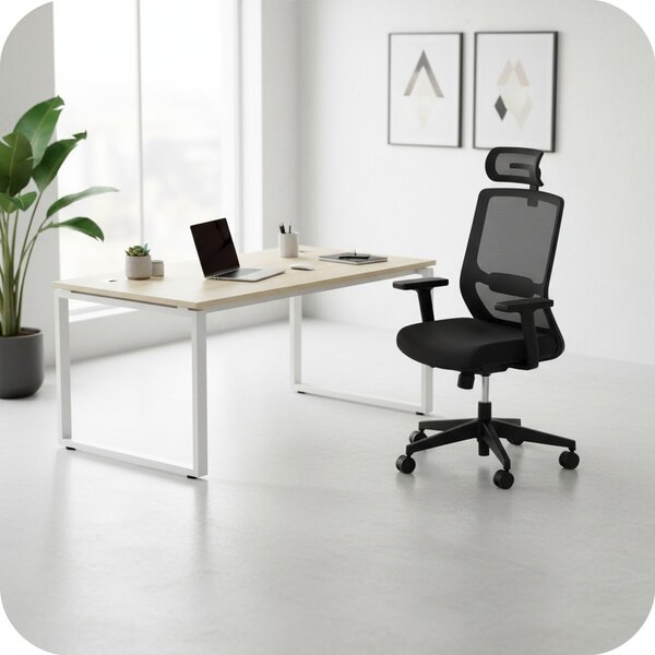 Stůl SimpleOffice 180 x 90 cm, dub světlý / bílá
