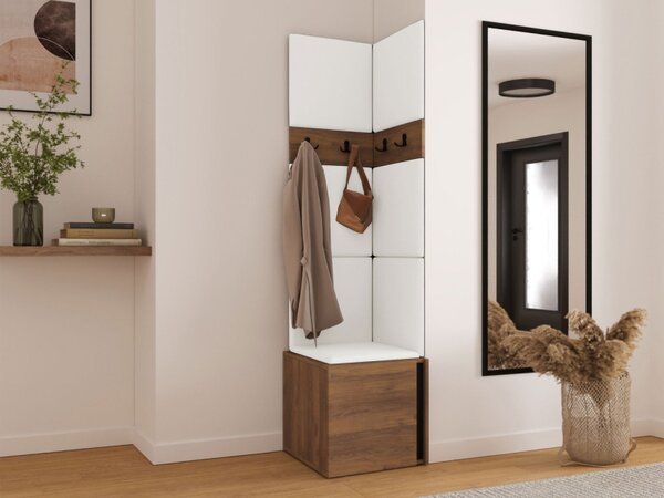 Předsíň Tavasz XXI, Barva: ořech warmia / ořech warmia + černá, Barva látek:: ekokůže Soft 017 (bíla) 5903211547980
